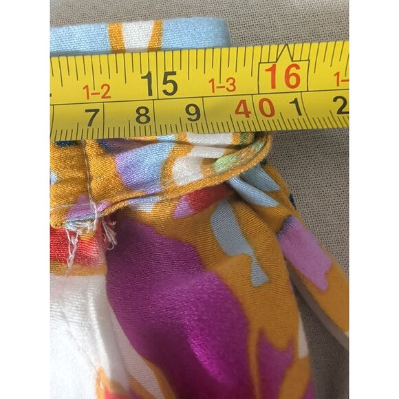 VINTAGE Cynthia Rowley Wrap Skirt Womens L Tropical High Low Ruffle Boho Rare - Picture 11 of 15